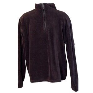 Horny Toad Men's Large Brown 100% Micro Polyester Quarter Zip Pullover Sweater
